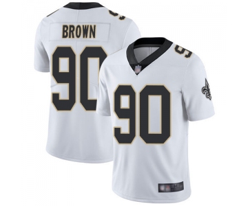 Men's New Orleans Saints #90 Malcom Brown White Men's Stitched Football Vapor Untouchable Limited Jersey