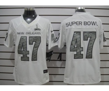 Nike New Oraleans 47TH Super Bowl White Limited Jersey