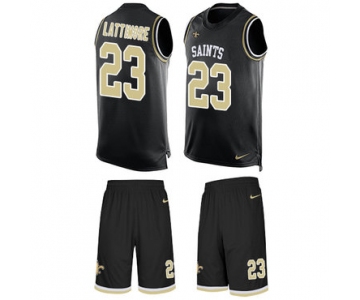 Nike New Orleans Saints #23 Marshon Lattimore Black Team Color Men's Stitched NFL Limited Tank Top Suit Jersey