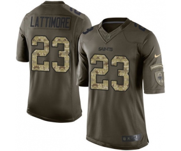 Nike New Orleans Saints #23 Marshon Lattimore Green Men's Stitched NFL Limited Salute to Service Jersey