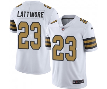 Nike New Orleans Saints #23 Marshon Lattimore White Men's Stitched NFL Limited Rush Jersey