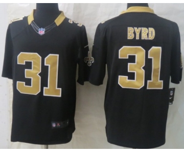 Nike New Orleans Saints #31 Jairus Byrd Black Limited Jersey