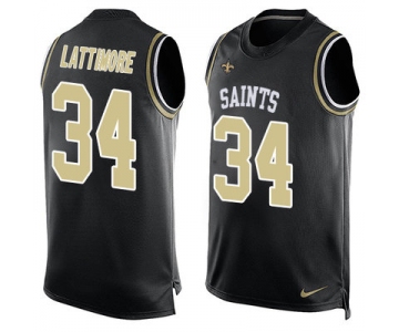 Nike New Orleans Saints #34 Marshon Lattimore Black Team Color Men's Stitched NFL Limited Tank Top Jersey