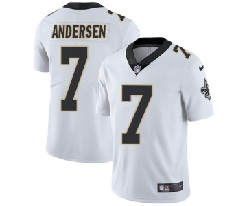 Nike New Orleans Saints #7 Morten Andersen White Men's Stitched NFL Vapor Untouchable Limited Jersey