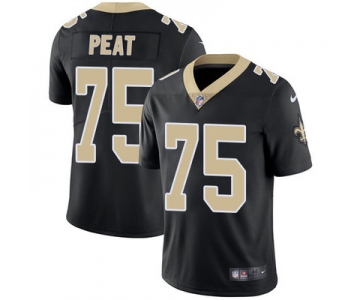 Nike New Orleans Saints #75 Andrus Peat Black Team Color Men's Stitched NFL Vapor Untouchable Limited Jersey