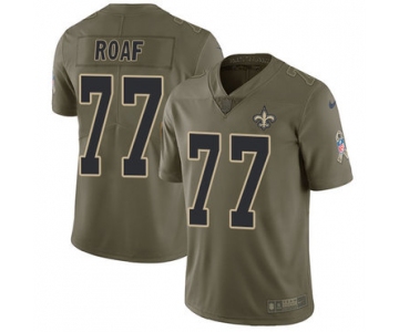 Nike New Orleans Saints #77 Willie Roaf Olive Men's Stitched NFL Limited 2017 Salute To Service Jersey
