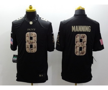 Nike New Orleans Saints #8 Archie Manning Salute to Service Black Limited Jersey