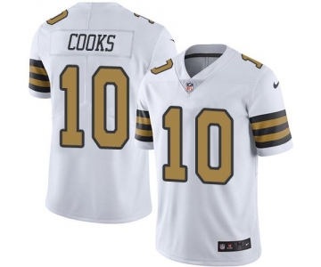 Nike Saints #10 Brandin Cooks White Men's Stitched NFL Limited Rush Jersey