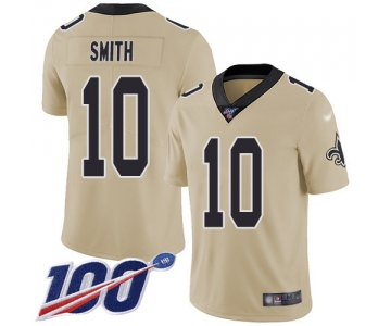 Nike Saints #10 Tre'Quan Smith Gold Men's Stitched NFL Limited Inverted Legend 100th Season Jersey