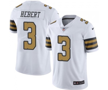 Nike Saints #3 Bobby Hebert White Men's Stitched NFL Limited Rush Jersey