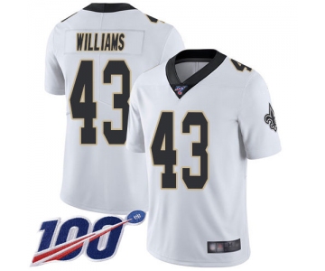Nike Saints #43 Marcus Williams White Men's Stitched NFL 100th Season Vapor Limited Jersey