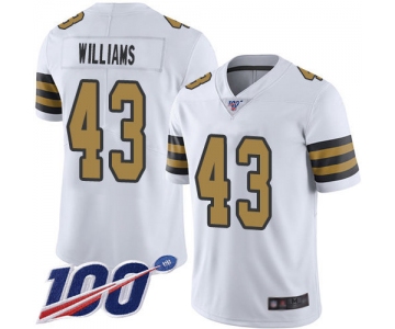Nike Saints #43 Marcus Williams White Men's Stitched NFL Limited Rush 100th Season Jersey