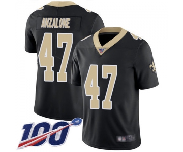 Nike Saints #47 Alex Anzalone Black Team Color Men's Stitched NFL 100th Season Vapor Limited Jersey