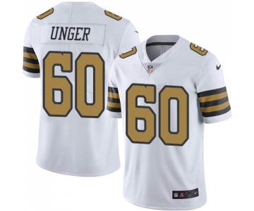 Nike Saints #60 Max Unger White Men's Stitched NFL Limited Rush Jersey