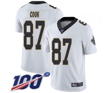 Nike Saints #87 Jared Cook White Men's Stitched NFL 100th Season Vapor Limited Jersey