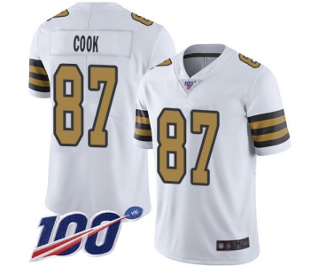Nike Saints #87 Jared Cook White Men's Stitched NFL Limited Rush 100th Season Jersey