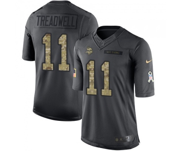 Men's Minnesota Vikings #11 Laquon Treadwell Black Anthracite 2016 Salute To Service Stitched NFL Nike Limited Jersey