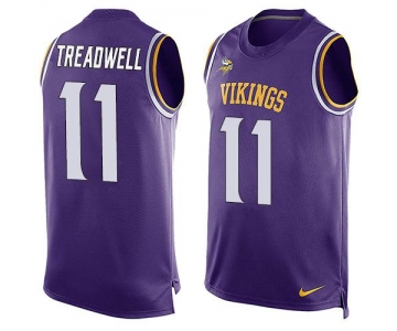 Men's Minnesota Vikings #11 Laquon Treadwell Purple Hot Pressing Player Name & Number Nike NFL Tank Top Jersey