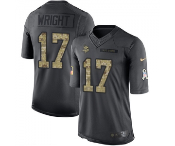 Men's Minnesota Vikings #17 Jarius Wright Black Anthracite 2016 Salute To Service Stitched NFL Nike Limited Jersey