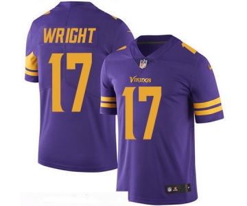 Men's Minnesota Vikings #17 Jarius Wright Purple 2016 Color Rush Stitched NFL Nike Limited Jersey