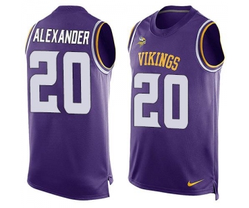 Men's Minnesota Vikings #20 Mackensie Alexander Purple Hot Pressing Player Name & Number Nike NFL Tank Top Jersey