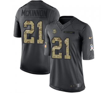 Men's Minnesota Vikings #21 Jerick McKinnon Black Anthracite 2016 Salute To Service Stitched NFL Nike Limited Jersey