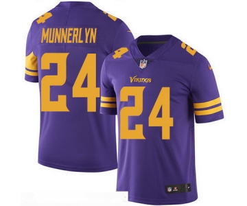 Men's Minnesota Vikings #24 Captain Munnerlyn Purple 2016 Color Rush Stitched NFL Nike Limited Jersey