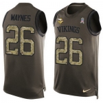 Men's Minnesota Vikings #26 Trae Waynes Green Salute to Service Hot Pressing Player Name & Number Nike NFL Tank Top Jersey