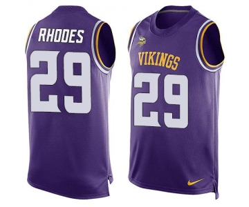 Men's Minnesota Vikings #29 Xavier Rhodes Purple Hot Pressing Player Name & Number Nike NFL Tank Top Jersey