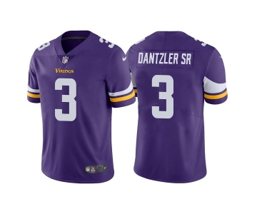 Men's Minnesota Vikings #3 Cameron Dantzler Purple Vapor Untouchable Stitched Jersey