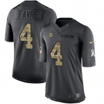 Men's Minnesota Vikings #4 Brett Favre Black Anthracite 2016 Salute To Service Stitched NFL Nike Limited Jersey