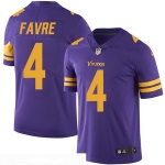 Men's Minnesota Vikings #4 Brett Favre Retired Purple 2016 Color Rush Stitched NFL Nike Limited Jersey