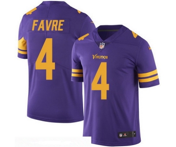 Men's Minnesota Vikings #4 Brett Favre Retired Purple 2016 Color Rush Stitched NFL Nike Limited Jersey