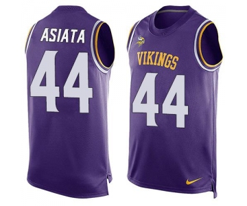 Men's Minnesota Vikings #44 Matt Asiata Purple Hot Pressing Player Name & Number Nike NFL Tank Top Jersey