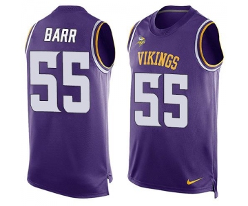 Men's Minnesota Vikings #55 Anthony Barr Purple Hot Pressing Player Name & Number Nike NFL Tank Top Jersey