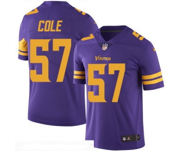 Men's Minnesota Vikings #57 Audie Cole Purple 2016 Color Rush Stitched NFL Nike Limited Jersey