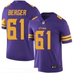 Men's Minnesota Vikings #61 Joe Berger Purple 2016 Color Rush Stitched NFL Nike Limited Jersey