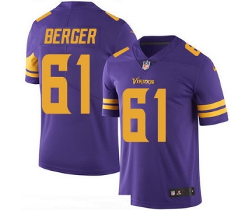 Men's Minnesota Vikings #61 Joe Berger Purple 2016 Color Rush Stitched NFL Nike Limited Jersey