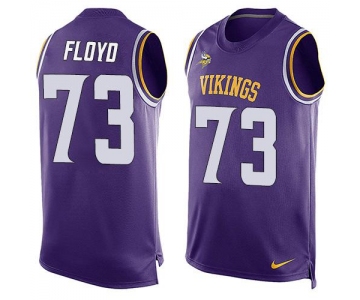 Men's Minnesota Vikings #73 Sharrif Floyd Purple Hot Pressing Player Name & Number Nike NFL Tank Top Jersey