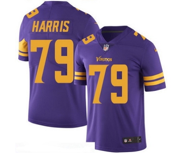 Men's Minnesota Vikings #79 Michael Harris Purple 2016 Color Rush Stitched NFL Nike Limited Jersey