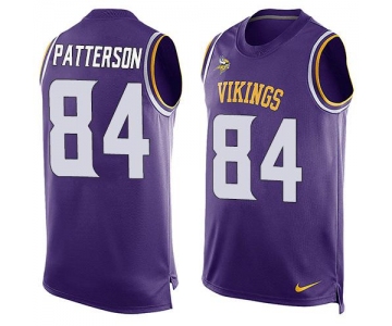 Men's Minnesota Vikings #84 Cordarrelle Patterson Purple Hot Pressing Player Name & Number Nike NFL Tank Top Jersey