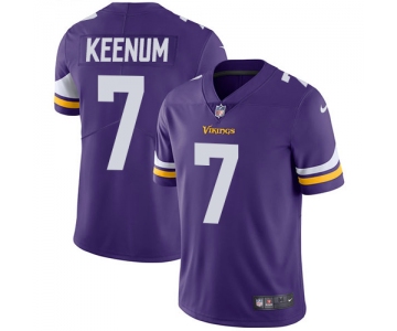 Men's Nike Minnesota Vikings #7 Case Keenum Purple Team Color Vapor Untouchable Limited Player NFL Jersey