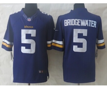 Nike Minnesota Vikings #5 Teddy Bridgewater 2013 Purple Limited Jersey