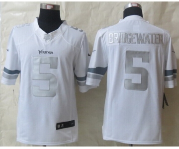 Nike Minnesota Vikings #5 Teddy Bridgewater Platinum White Limited Jersey