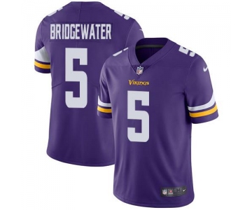 Nike Minnesota Vikings #5 Teddy Bridgewater Purple Team Color Men's Stitched NFL Vapor Untouchable Limited Jersey