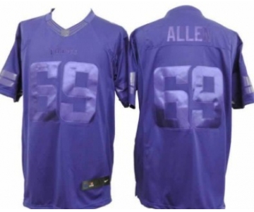 Nike Minnesota Vikings #69 Jared Allen Drenched Limited Purple Jersey