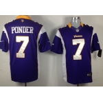 Nike Minnesota Vikings #7 Christian Ponder Purple Limited Jersey