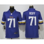 Nike Minnesota Vikings 71 Riley Reiff Purple Vapor Untouchable Limited Jersey