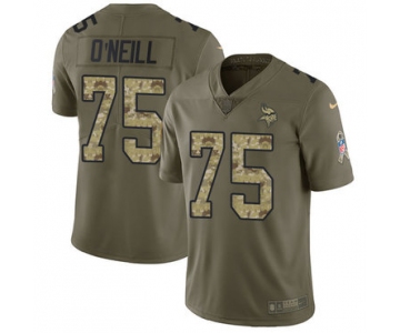 Nike Minnesota Vikings #75 Brian O'Neill Olive Camo Men's Stitched NFL Limited 2017 Salute To Service Jersey