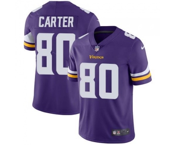 Nike Minnesota Vikings #80 Cris Carter Purple Team Color Men's Stitched NFL Vapor Untouchable Limited Jersey